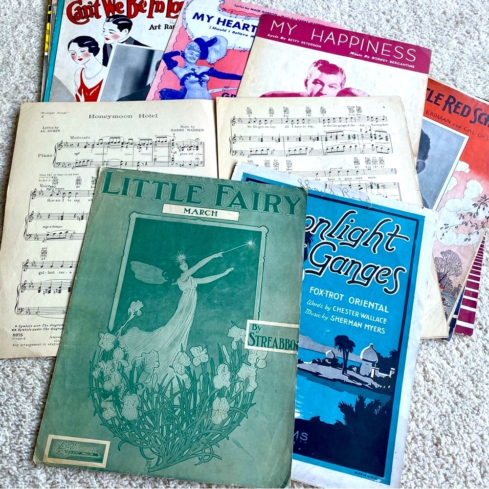 16 Vintage Sheet Music - Junk Journal, Ephemera, Collectible, EUC